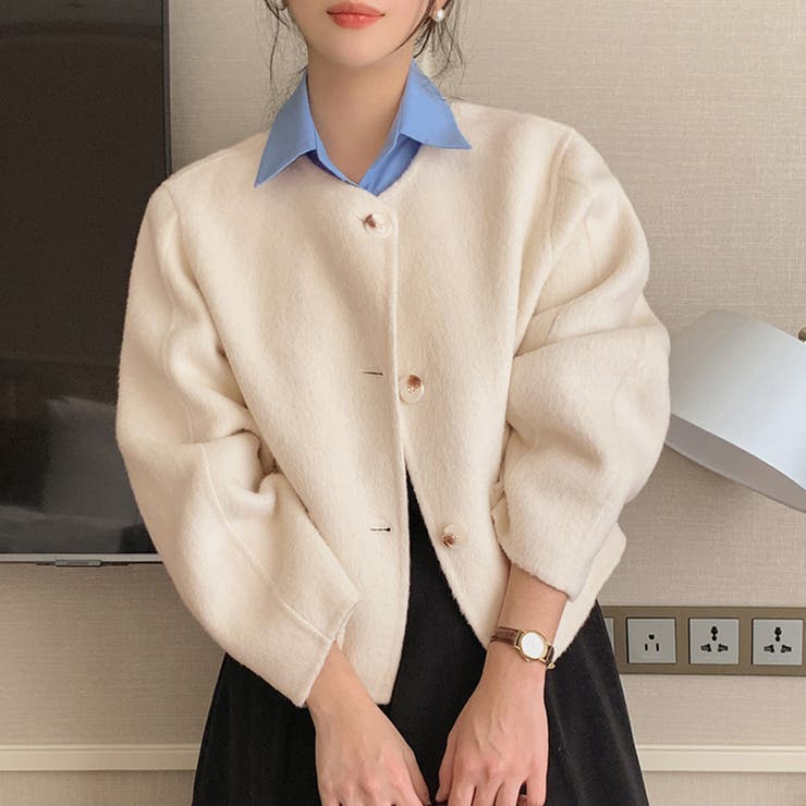 ウール調ショート丈ジャケット | Doux Belle  | 詳細画像1 