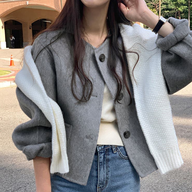 ウール調ショート丈ジャケット | Doux Belle  | 詳細画像10 