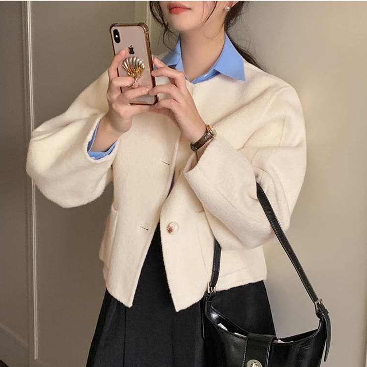 ウール調ショート丈ジャケット | Doux Belle  | 詳細画像2 