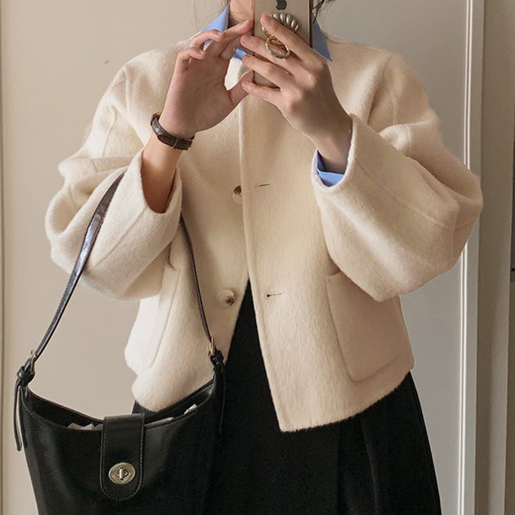 ウール調ショート丈ジャケット | Doux Belle  | 詳細画像4 