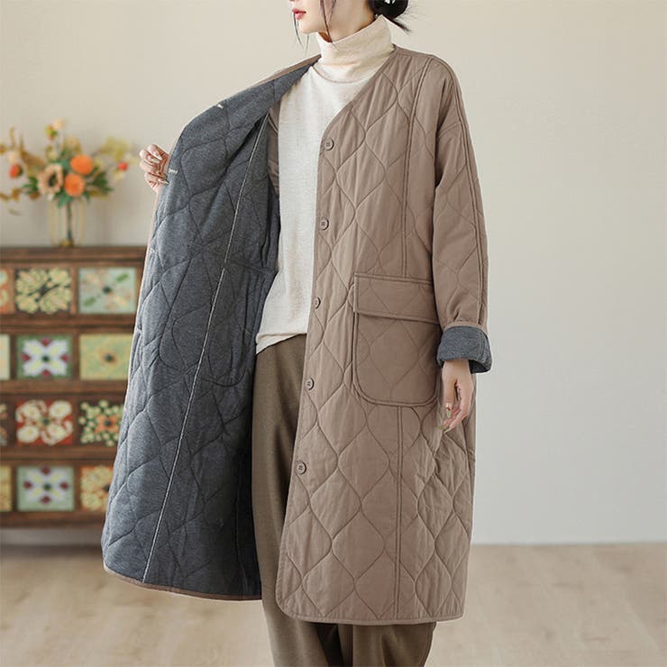 ダイヤキルト加工ロングコート | Doux Belle  | 詳細画像3 