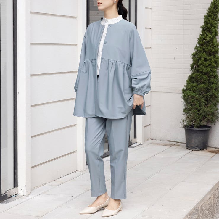 ラウンドネックペプラムシルエットセットアップ | Doux Belle  | 詳細画像12 