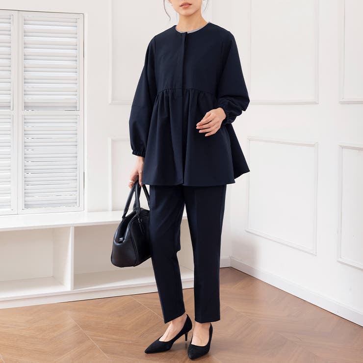 ラウンドネックペプラムシルエットセットアップ | Doux Belle  | 詳細画像15 