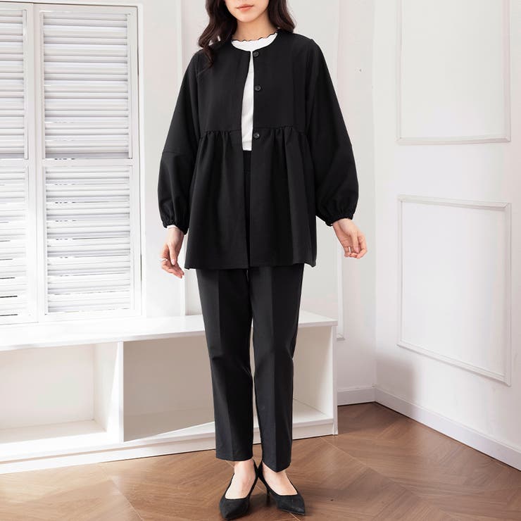 ラウンドネックペプラムシルエットセットアップ | Doux Belle  | 詳細画像17 