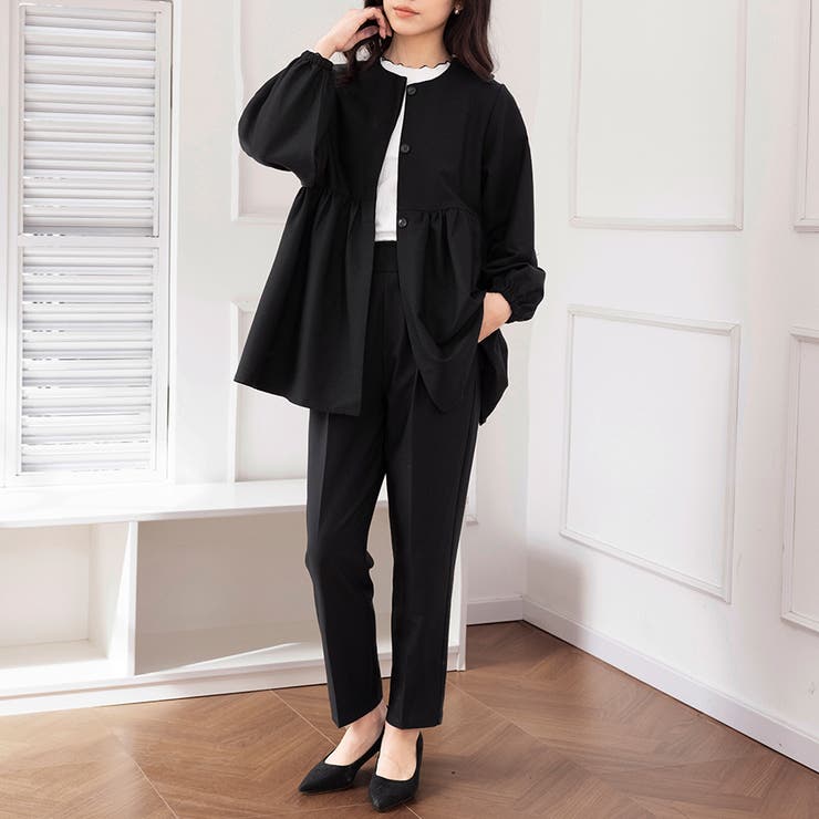 ラウンドネックペプラムシルエットセットアップ | Doux Belle  | 詳細画像18 