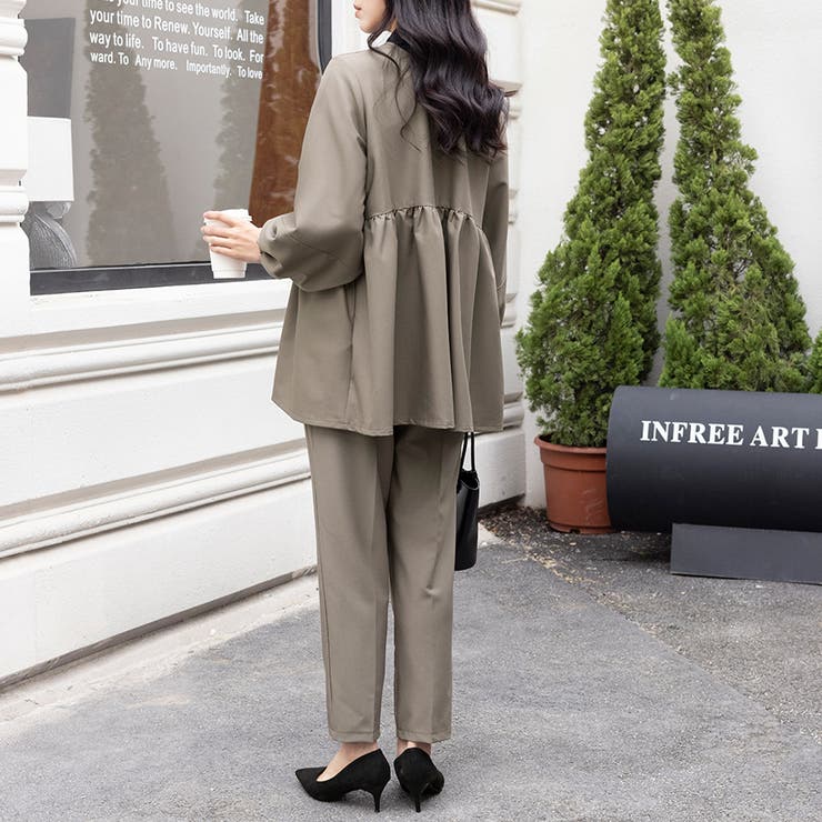 ラウンドネックペプラムシルエットセットアップ | Doux Belle  | 詳細画像4 