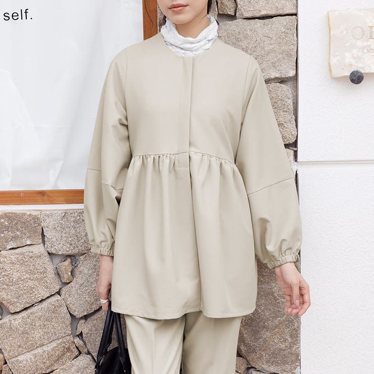 ラウンドネックペプラムシルエットセットアップ | Doux Belle  | 詳細画像7 