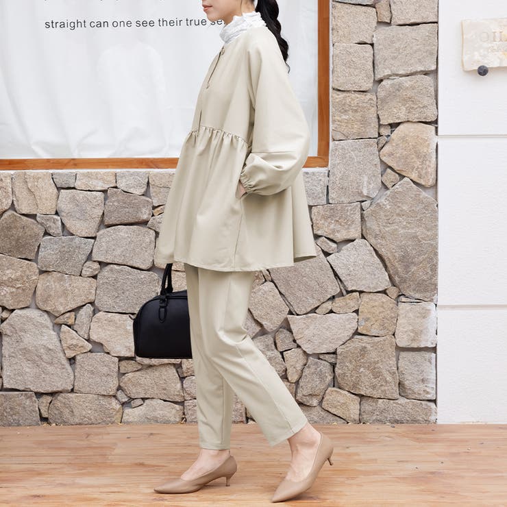 ラウンドネックペプラムシルエットセットアップ | Doux Belle  | 詳細画像8 