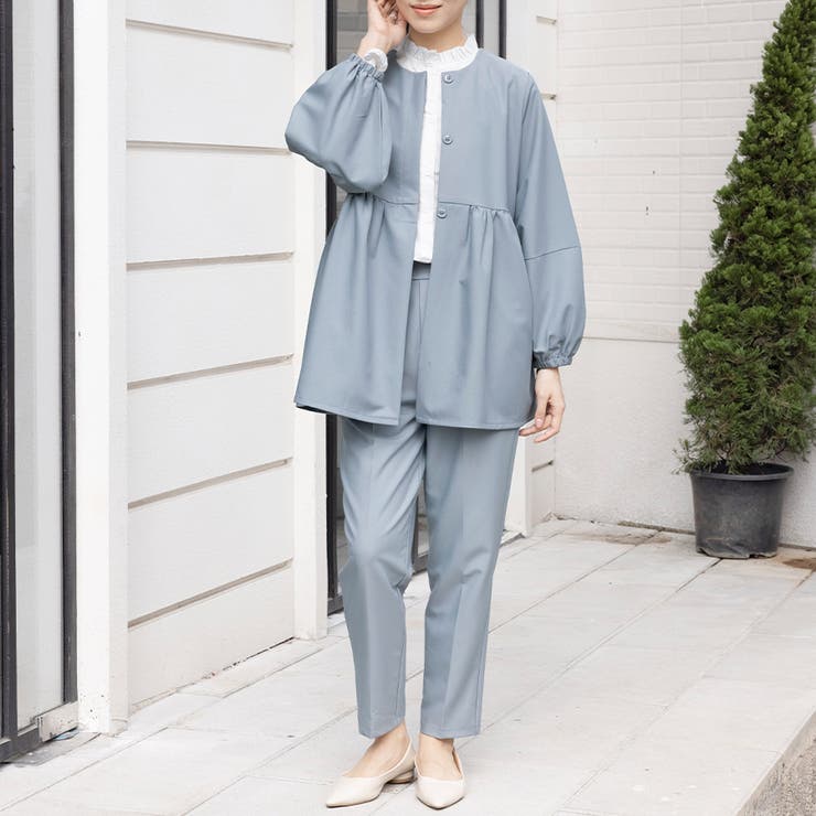 ラウンドネックペプラムシルエットセットアップ | Doux Belle  | 詳細画像9 