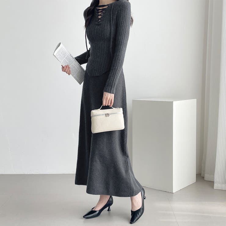 レースアップ×リブニットセットアップ | Doux Belle  | 詳細画像12 