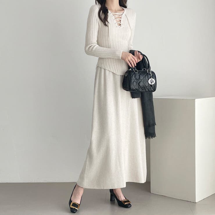 レースアップ×リブニットセットアップ | Doux Belle  | 詳細画像6 