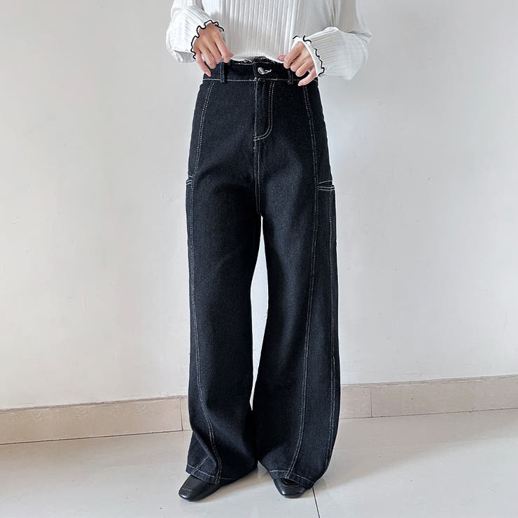 デニムノースリーブベスト＆ワイドパンツセットアップ | Doux Belle  | 詳細画像7 