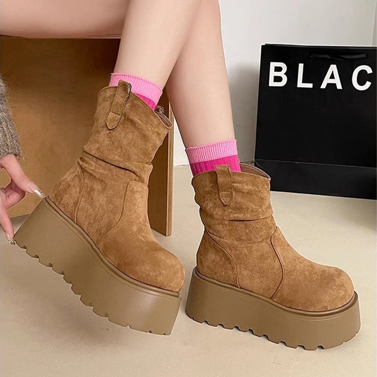 スエード調厚底ブーツ | Doux Belle  | 詳細画像1 