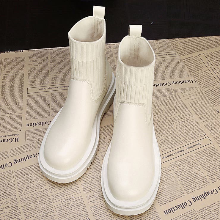 リブソックス風厚底ショートブーツ | Doux Belle  | 詳細画像2 