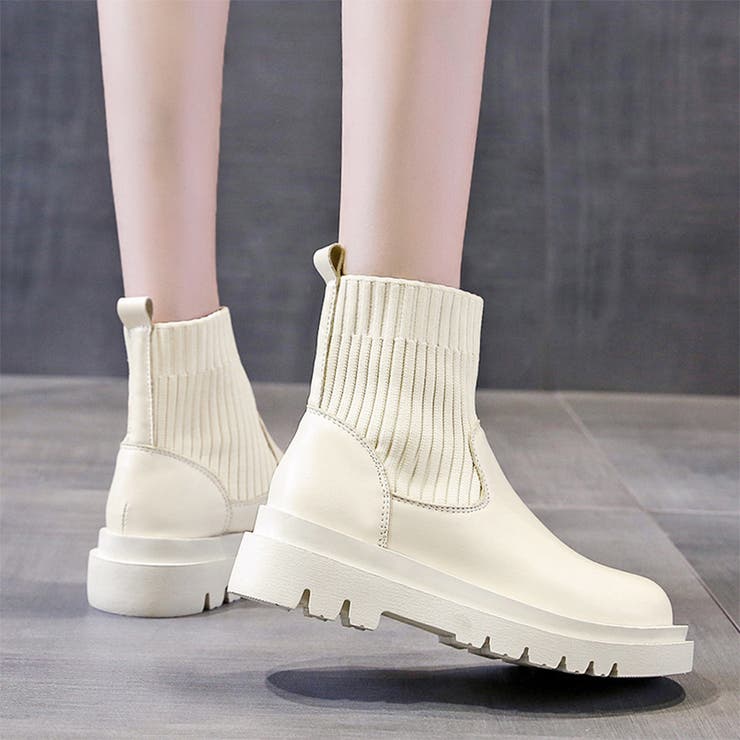 リブソックス風厚底ショートブーツ | Doux Belle  | 詳細画像5 