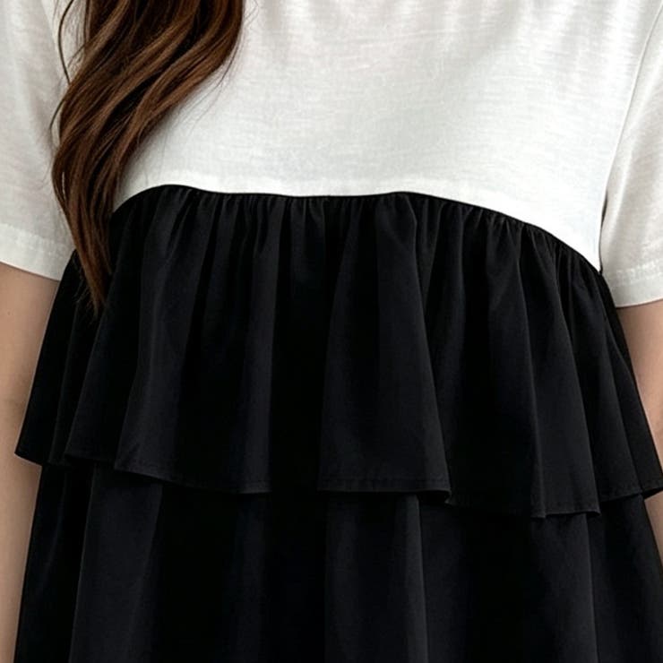 ティアードフリル切り替え半袖カットソー レディース トップス | Doux Belle  | 詳細画像19 