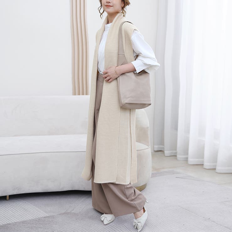 ニットジレ ロングジレ レディース ノースリーブ ロング  レイヤード 重ね着 | Doux Belle  | 詳細画像10 