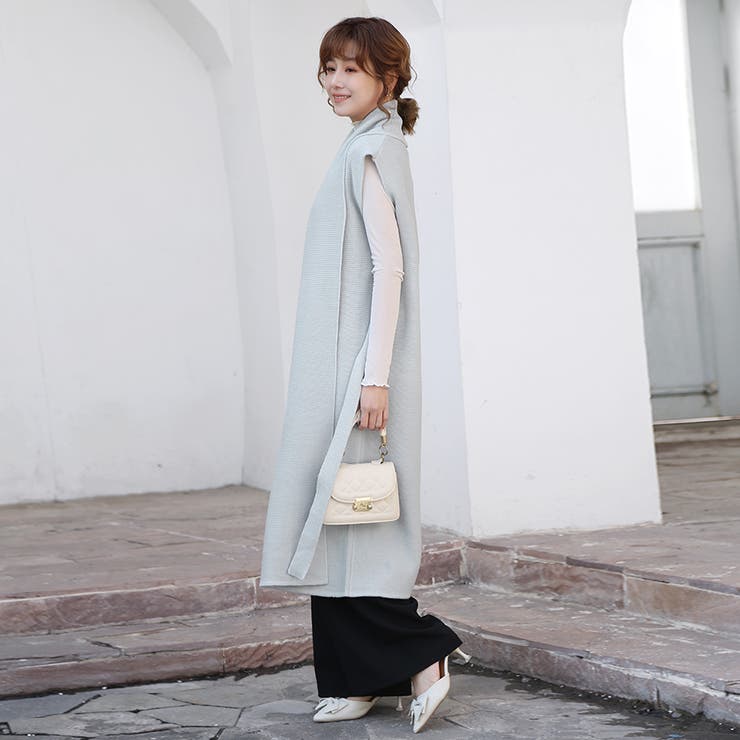 ニットジレ ロングジレ レディース ノースリーブ ロング  レイヤード 重ね着 | Doux Belle  | 詳細画像28 