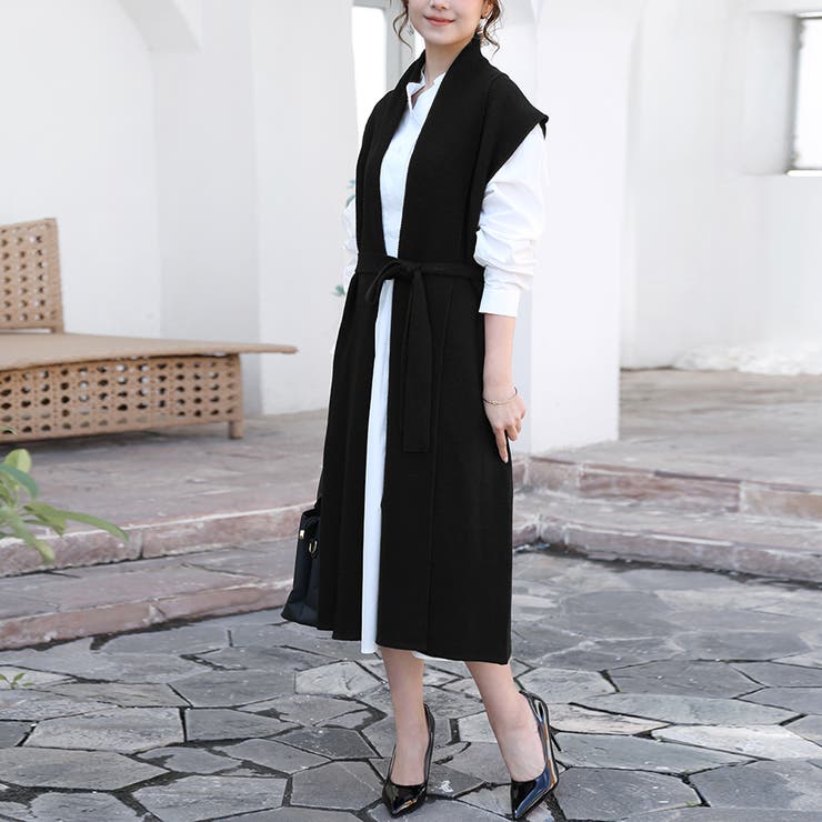 ニットジレ ロングジレ レディース ノースリーブ ロング  レイヤード 重ね着 | Doux Belle  | 詳細画像40 