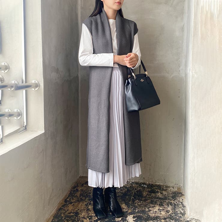 ニットジレ ロングジレ レディース ノースリーブ ロング  レイヤード 重ね着 | Doux Belle  | 詳細画像25 