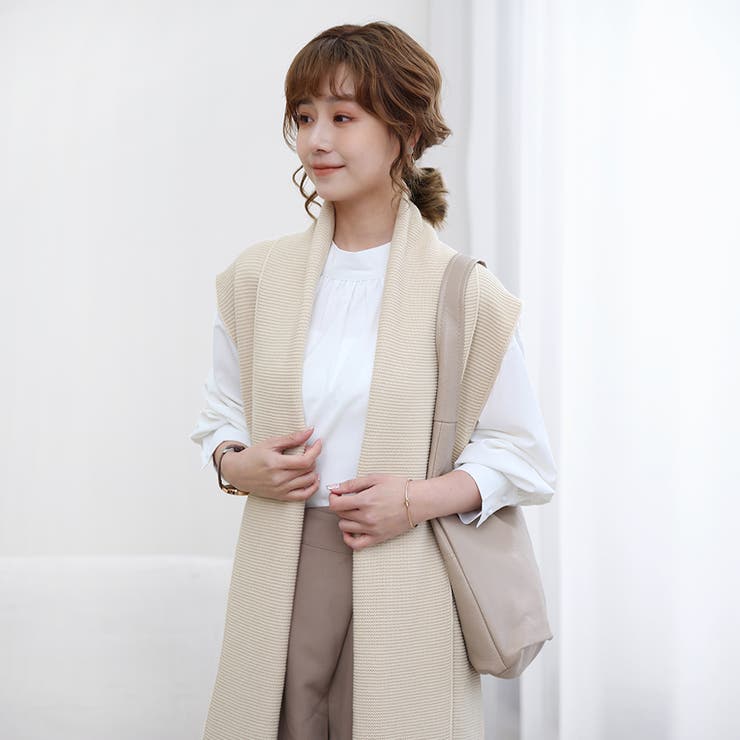 ニットジレ ロングジレ レディース ノースリーブ ロング  レイヤード 重ね着 | Doux Belle  | 詳細画像9 