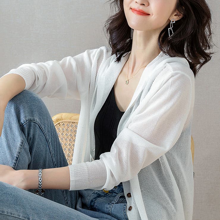 サマーニット ニットカーディガン ニットパーカー | Doux Belle  | 詳細画像14 