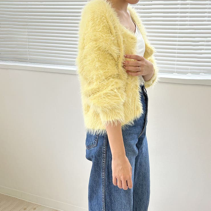 シャギーカーディガン ショートカーディガン コート | Doux Belle  | 詳細画像10 