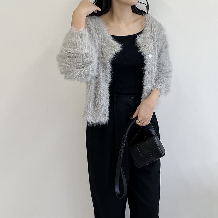 シャギーカーディガン ショートカーディガン コート | Doux Belle  | 詳細画像16 