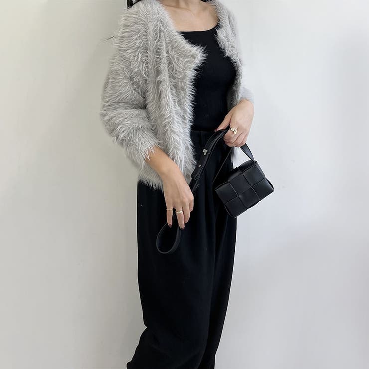 シャギーカーディガン ショートカーディガン コート | Doux Belle  | 詳細画像17 