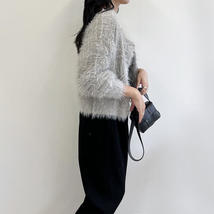 シャギーカーディガン ショートカーディガン コート | Doux Belle  | 詳細画像18 