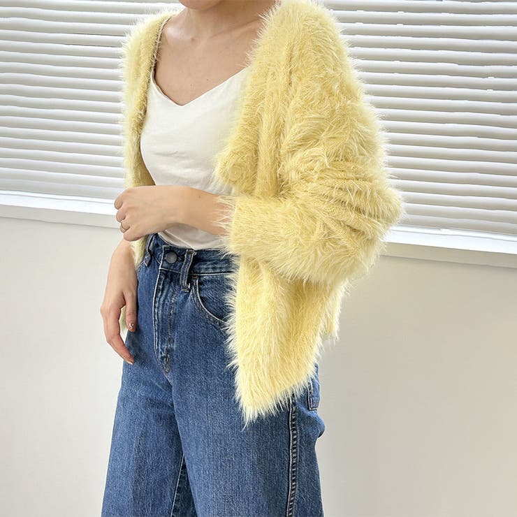 シャギーカーディガン ショートカーディガン コート | Doux Belle  | 詳細画像8 