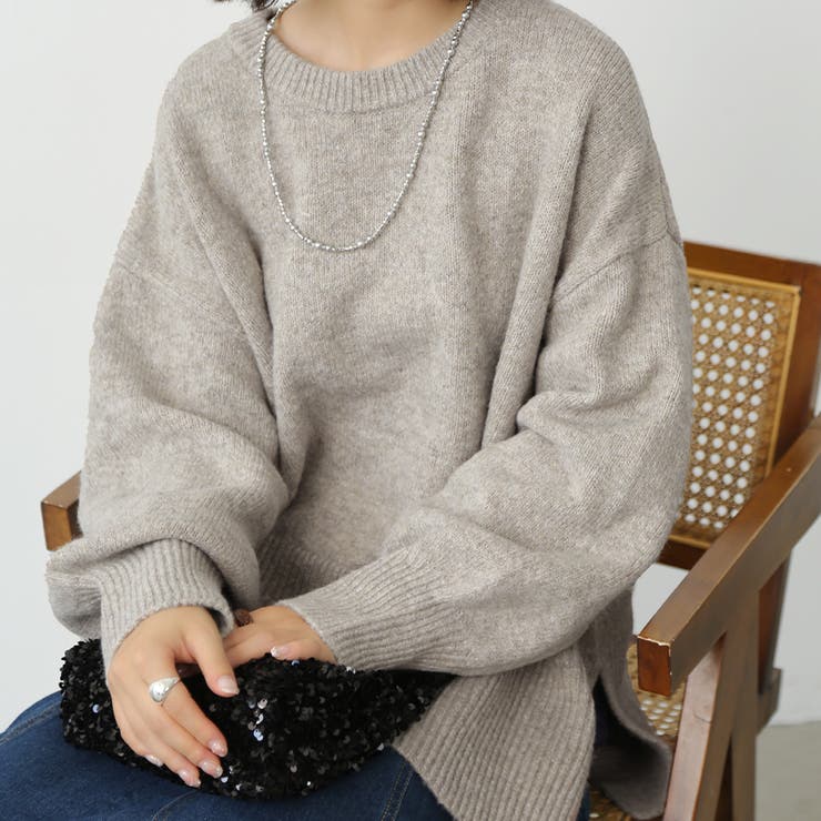 グレージュ | トップス セーター ロング | Doux Belle 