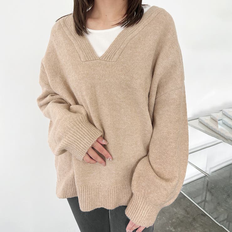 ベージュ | トップス セーター ロング | Doux Belle 