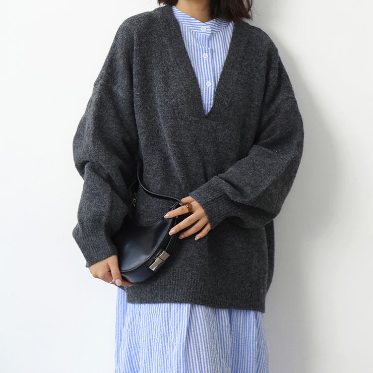チャコール | トップス セーター ロング | Doux Belle 