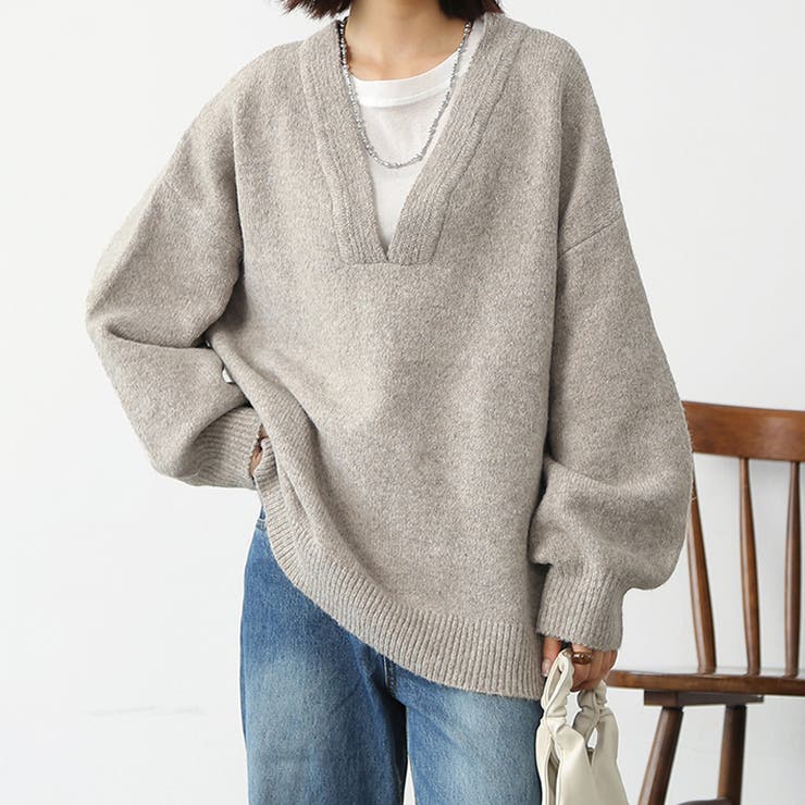 グレージュ | トップス セーター ロング | Doux Belle 