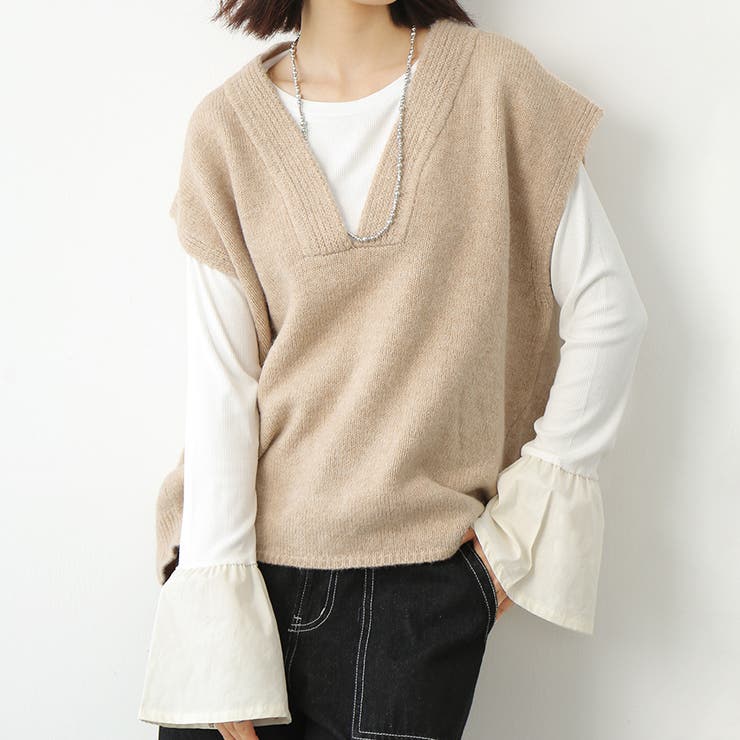 ベージュ | トップス ベスト ワイド | Doux Belle 