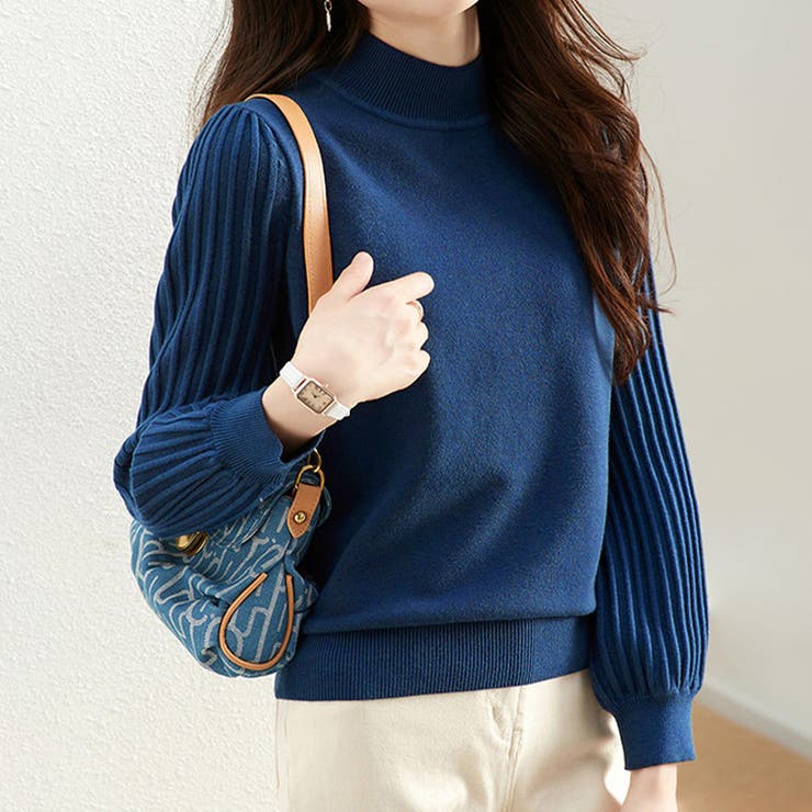 トップス リブ ニットモックネック | Doux Belle  | 詳細画像1 