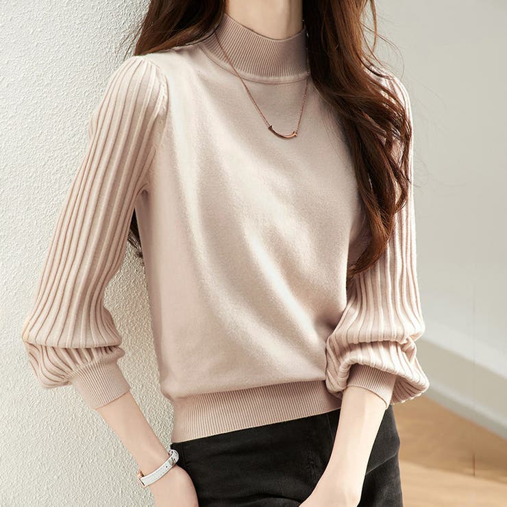 トップス リブ ニットモックネック | Doux Belle  | 詳細画像10 