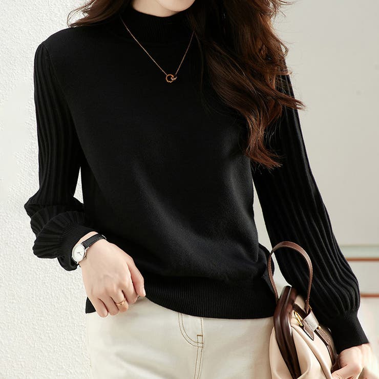 トップス リブ ニットモックネック | Doux Belle  | 詳細画像14 