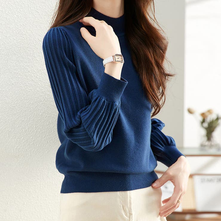 トップス リブ ニットモックネック | Doux Belle  | 詳細画像2 