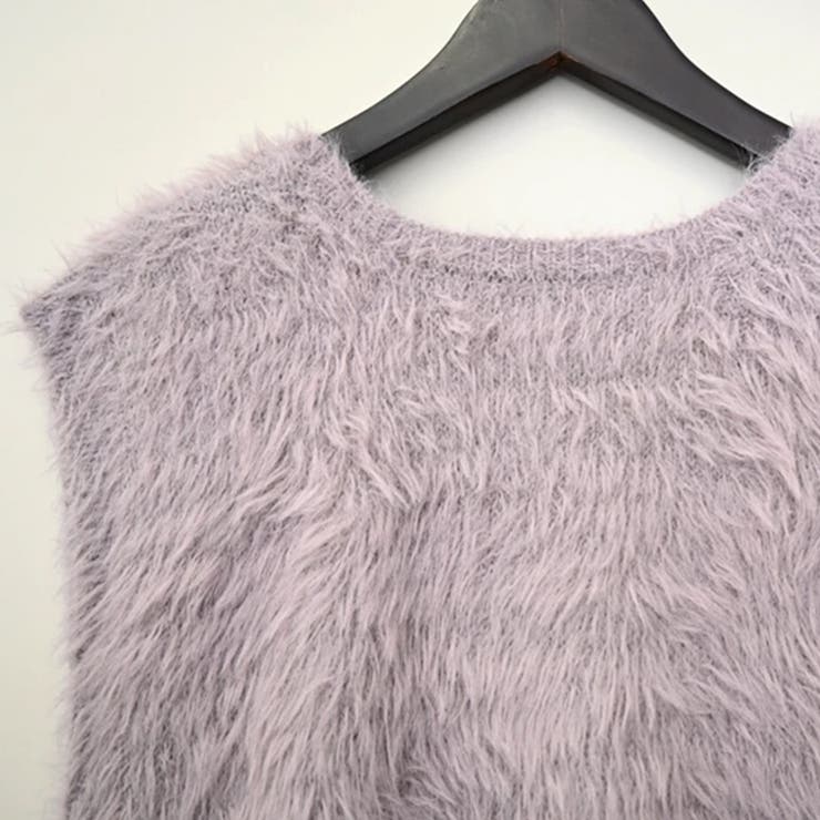トップス ベストカジュアル ふんわり ファー Vネック シャギー風   | Doux Belle  | 詳細画像10 