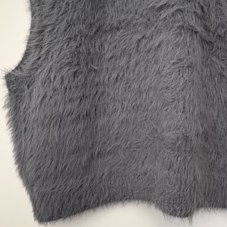 トップス ベストカジュアル ふんわり ファー Vネック シャギー風   | Doux Belle  | 詳細画像11 