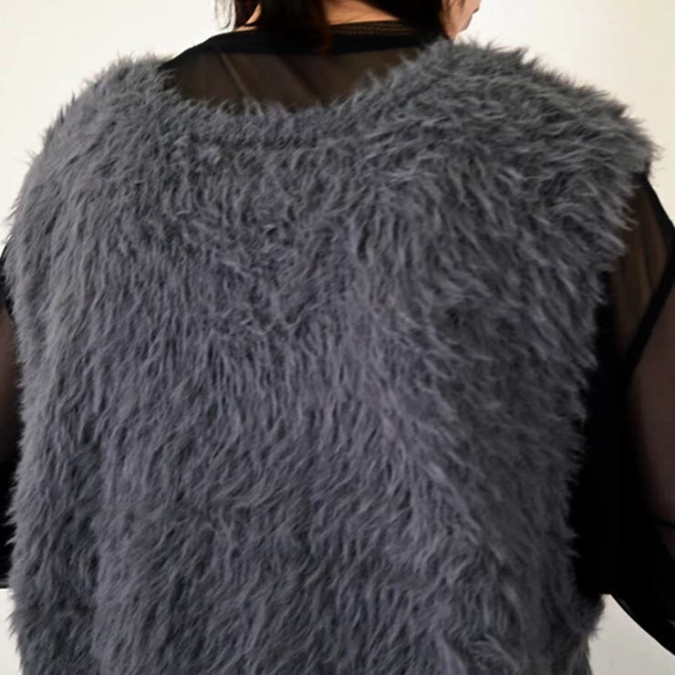 トップス ベストカジュアル ふんわり ファー Vネック シャギー風   | Doux Belle  | 詳細画像7 