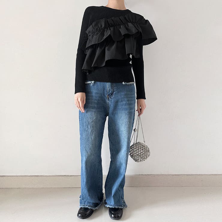 アシメトリーフリルニット | Doux Belle  | 詳細画像10 