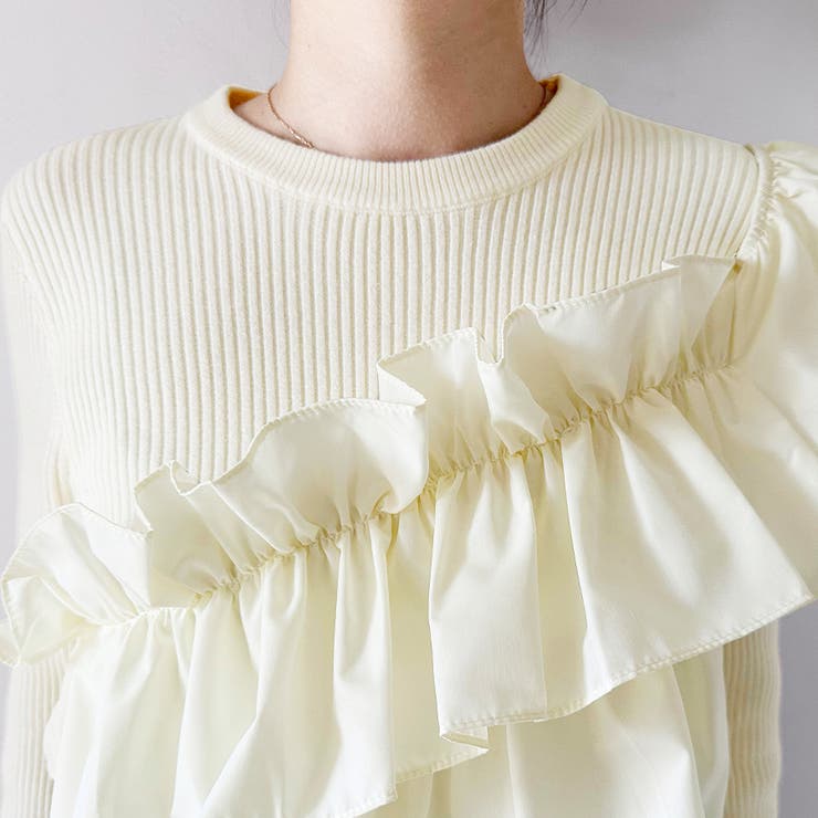アシメトリーフリルニット | Doux Belle  | 詳細画像11 