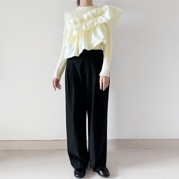 アシメトリーフリルニット | Doux Belle  | 詳細画像4 