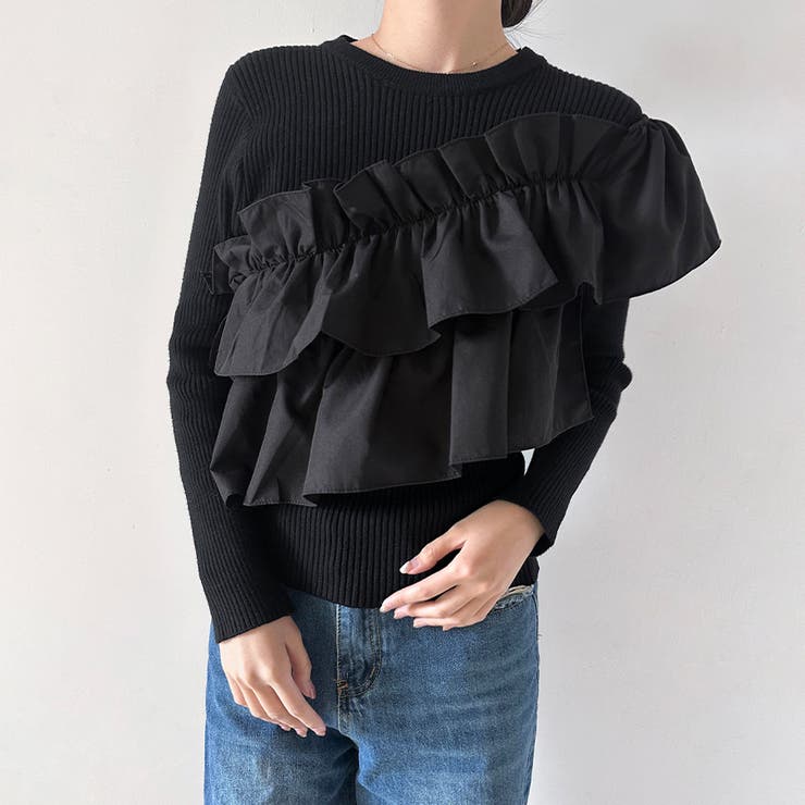 アシメトリーフリルニット | Doux Belle  | 詳細画像6 