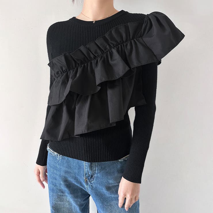 アシメトリーフリルニット | Doux Belle  | 詳細画像7 