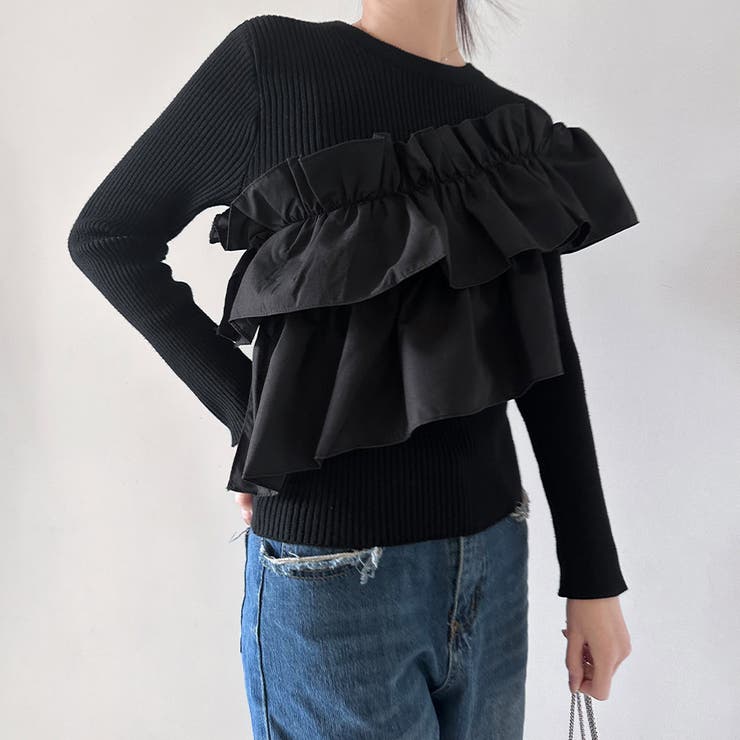 アシメトリーフリルニット | Doux Belle  | 詳細画像8 