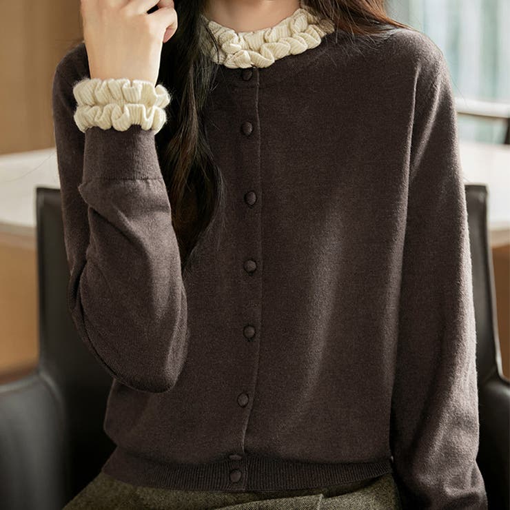 フリルデザインボタンニットトップス | Doux Belle  | 詳細画像10 